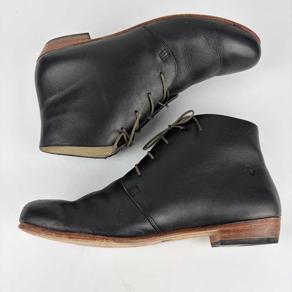 Nisolo Isla Black Leather Chukka Ankle Bootie Laced Boot 9 - Picture 13 of 14